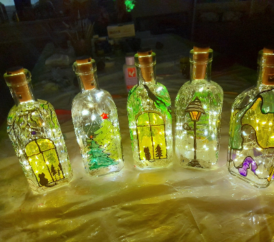 Мастер-класс по рисованию на бутылках фонариках
